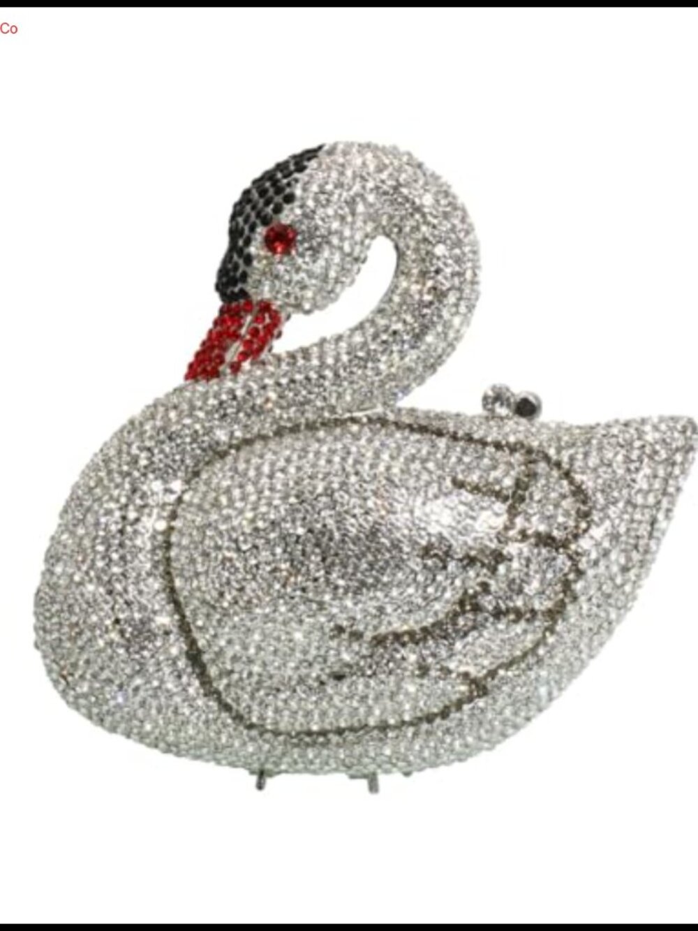 Rhinestone Swan Evening Clutch Crystal Purse Bridal Wedding Handbag
